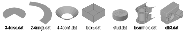 A range of official LDraw primitives